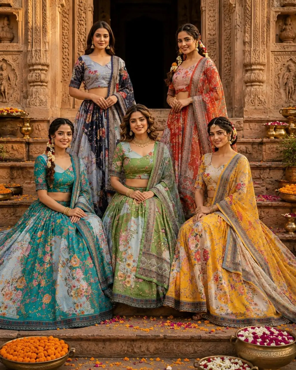 Digital Floral Print Lehenga