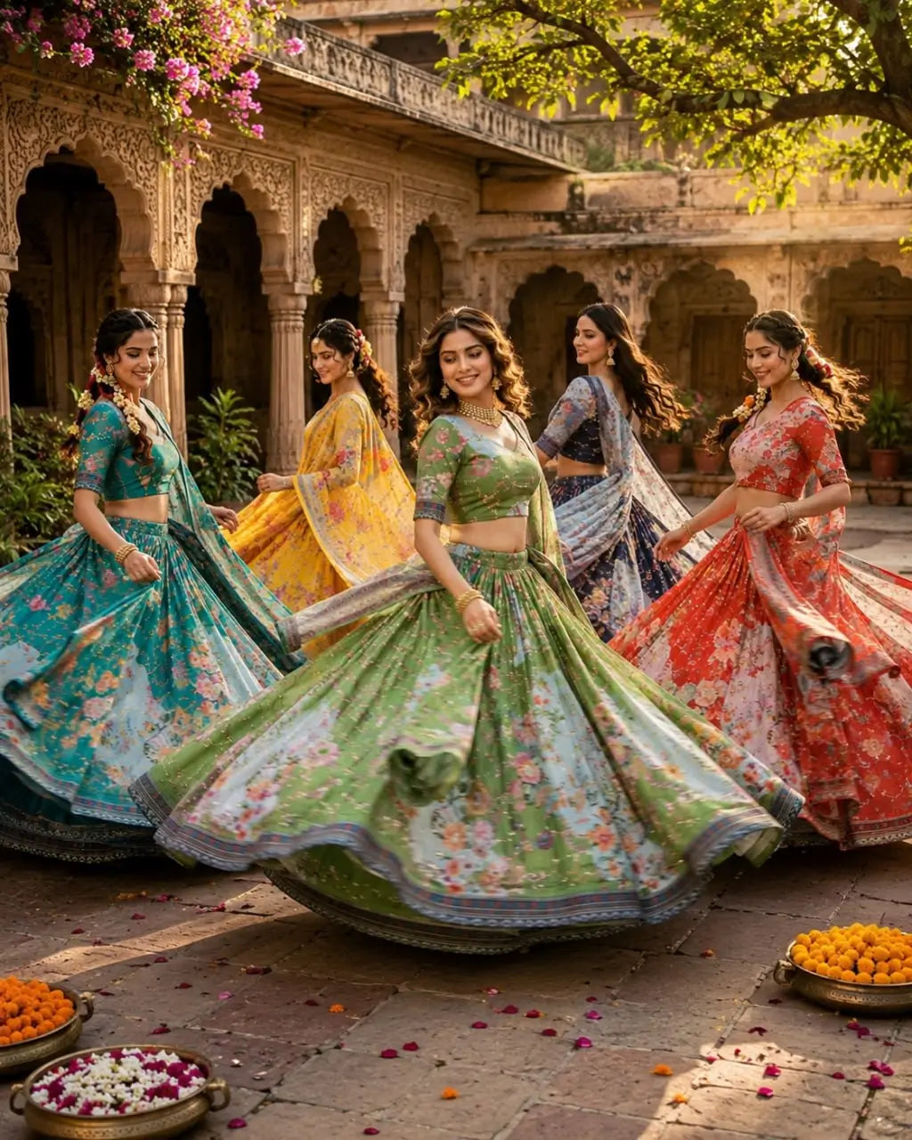 Digital Floral Print Lehenga