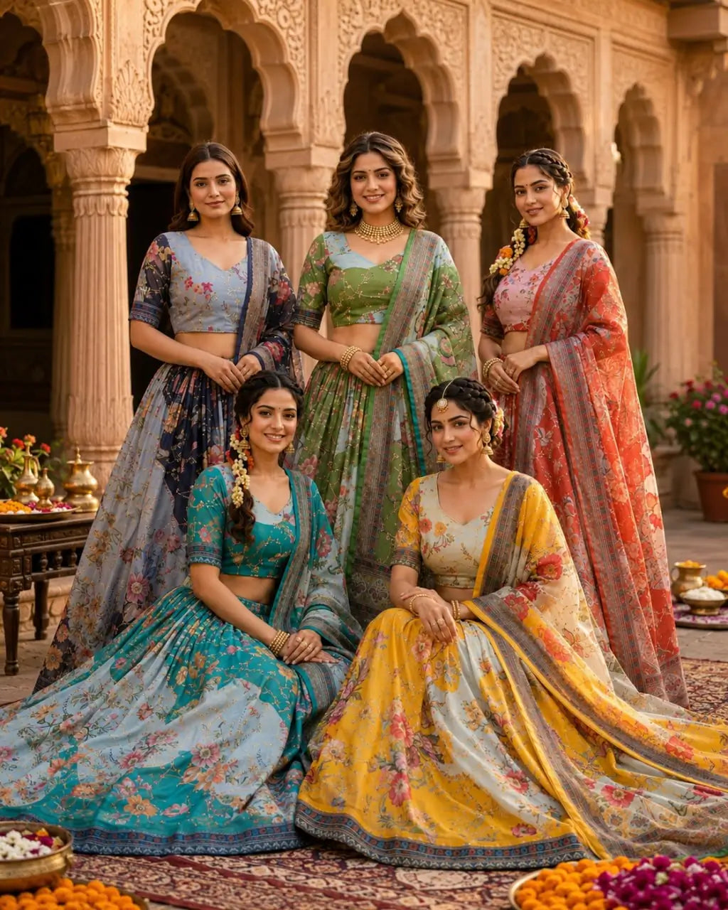 Digital Floral Print Lehenga