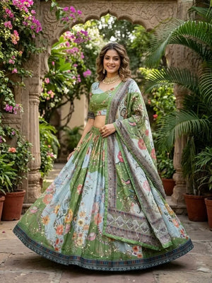 Digital Floral Print Lehenga
