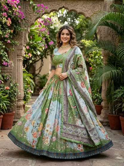 Digital Floral Print Lehenga
