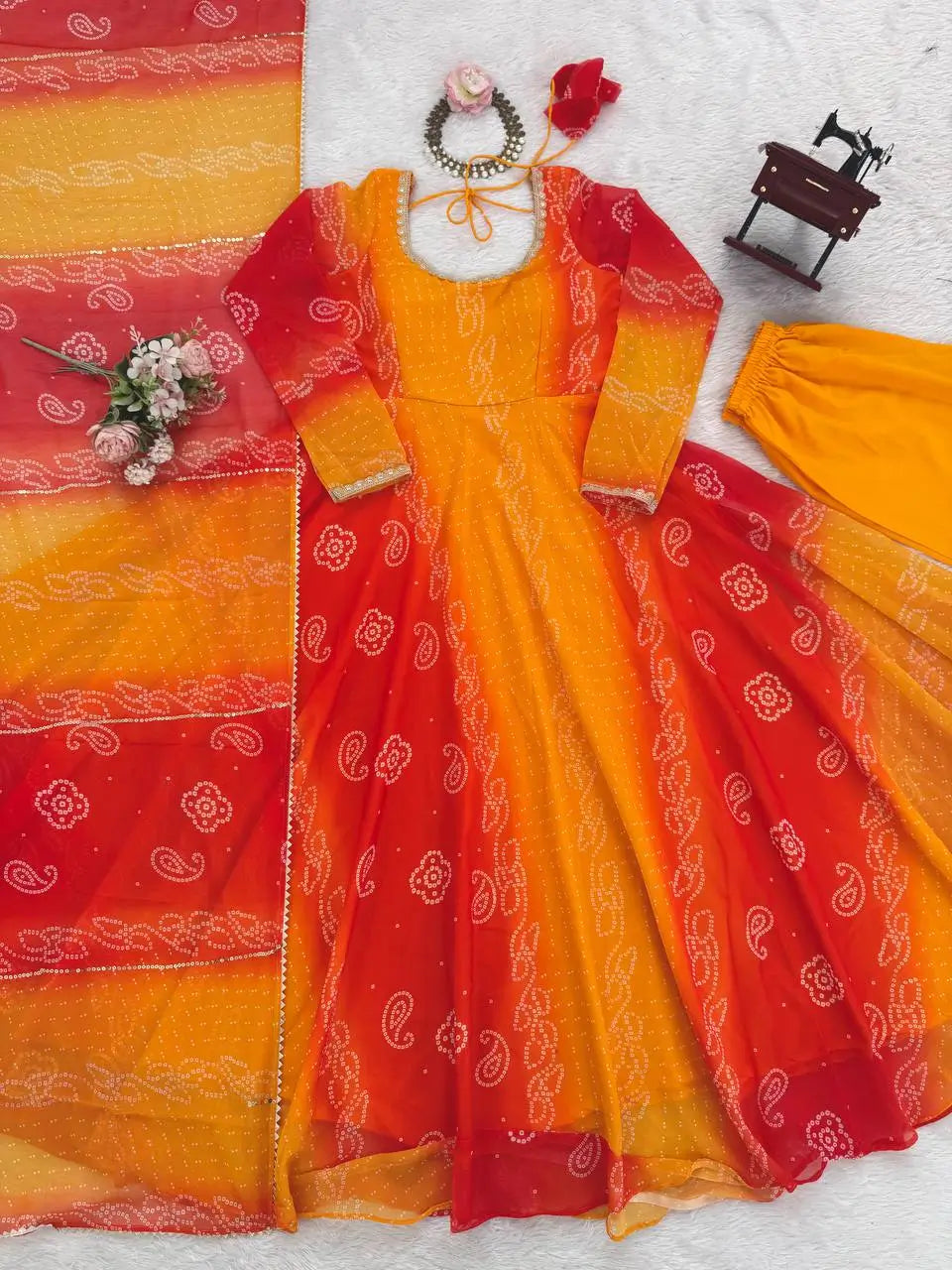 Digital Print Georgette Anarkali Set