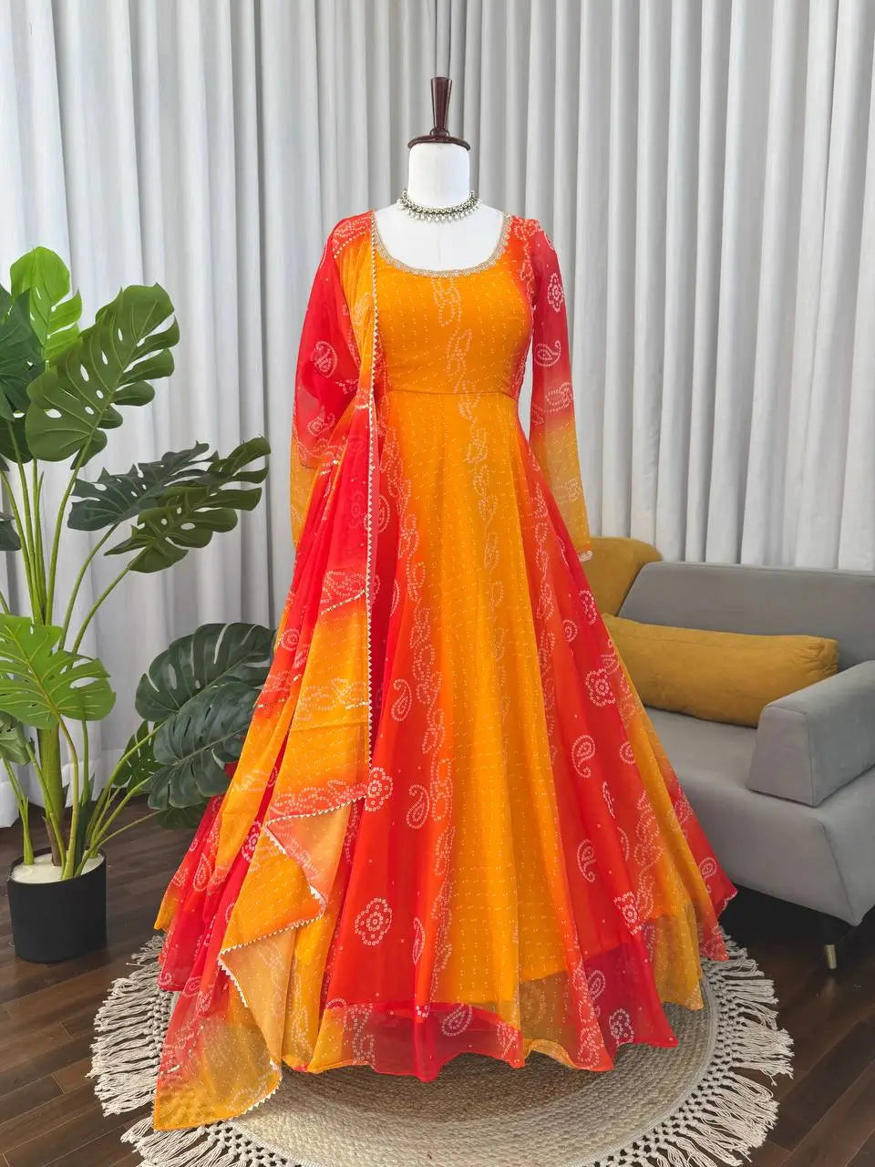 Digital Print Georgette Anarkali Set