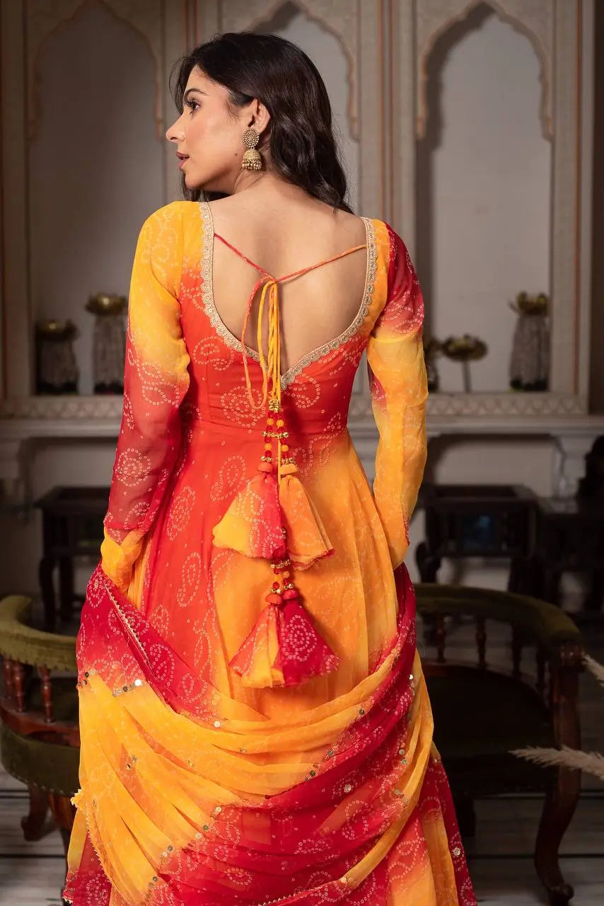 Digital Print Georgette Anarkali Set