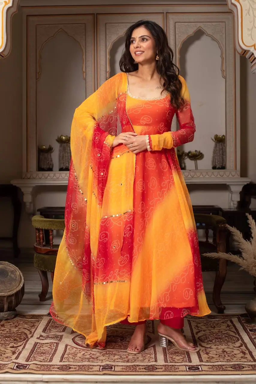Digital Print Georgette Anarkali Set