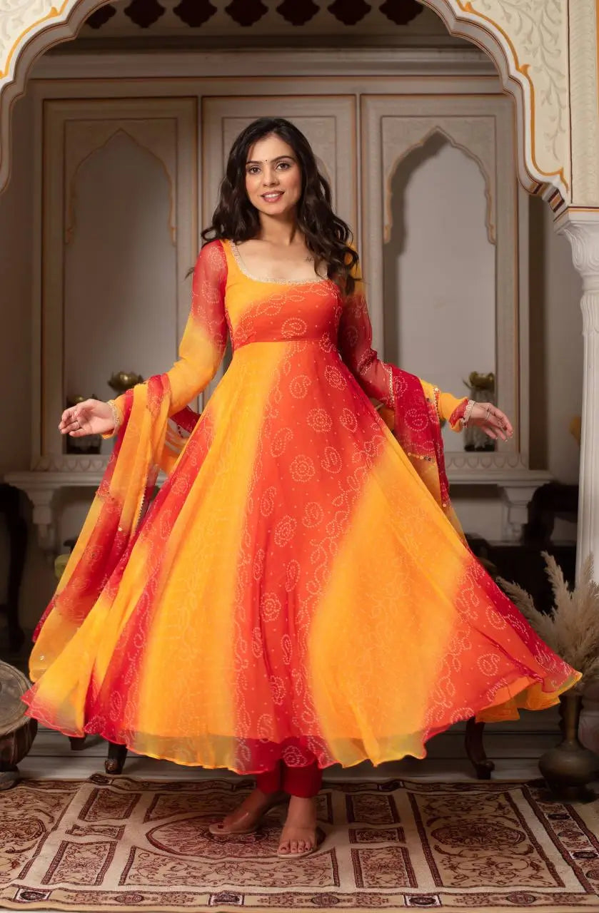 Digital Print Georgette Anarkali Set