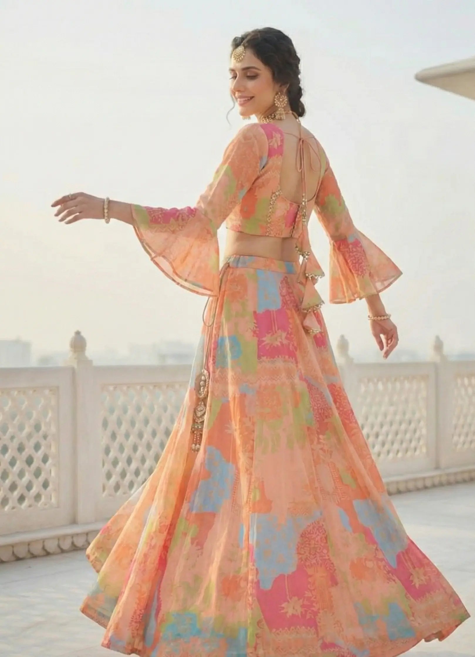 Digital Print Georgette Lehenga Choli Set