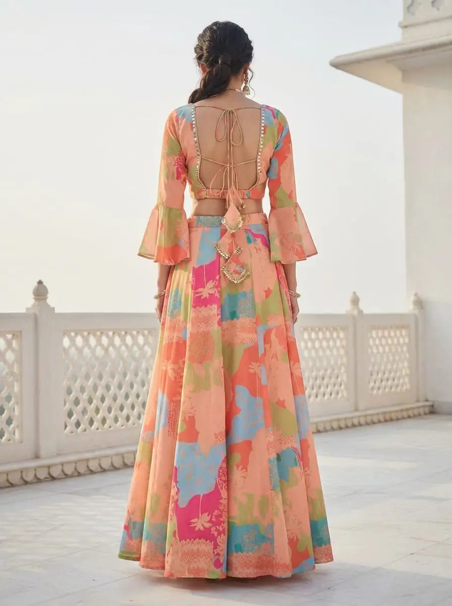 Digital Print Georgette Lehenga Choli Set