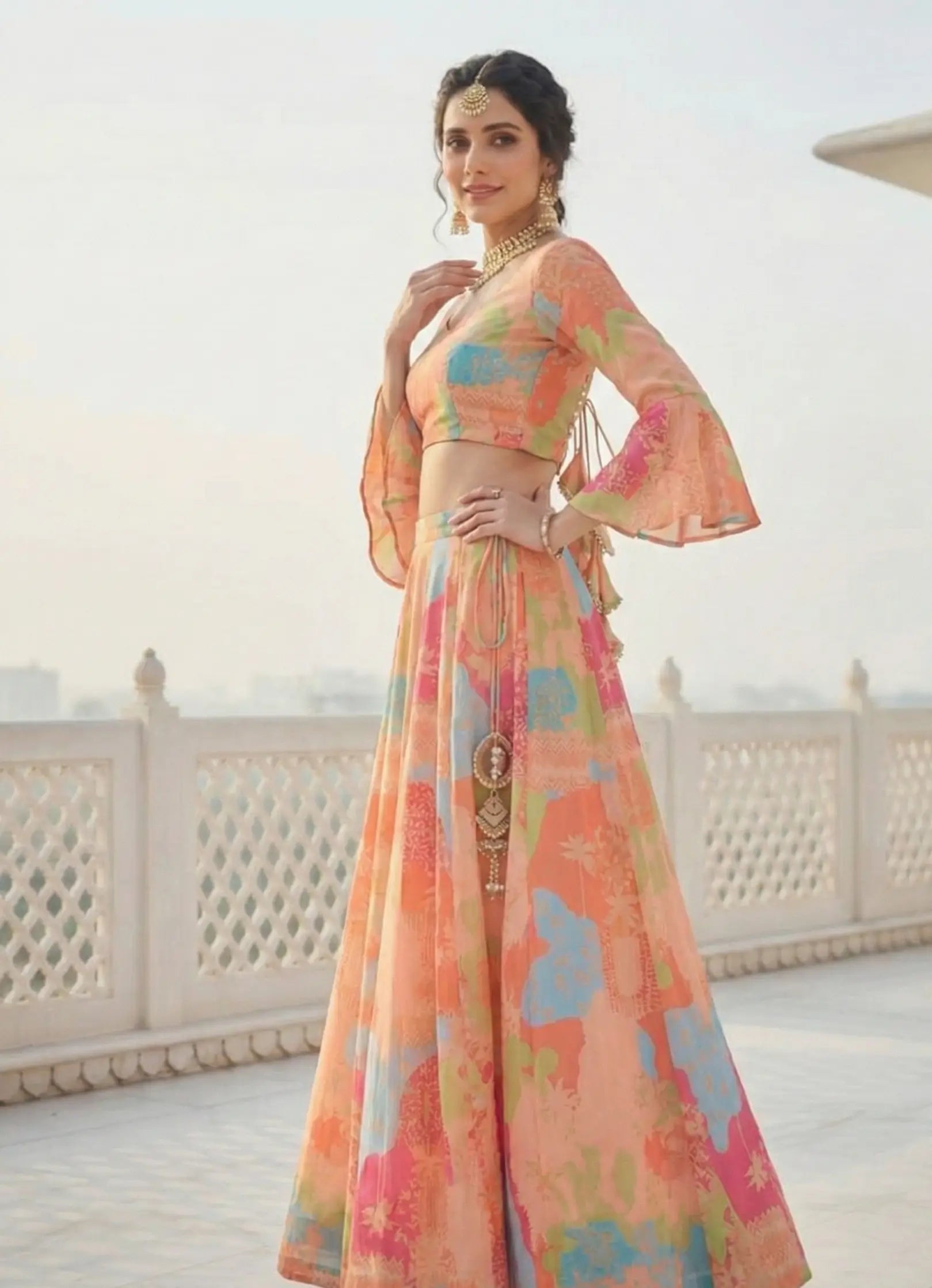 Digital Print Georgette Lehenga Choli Set