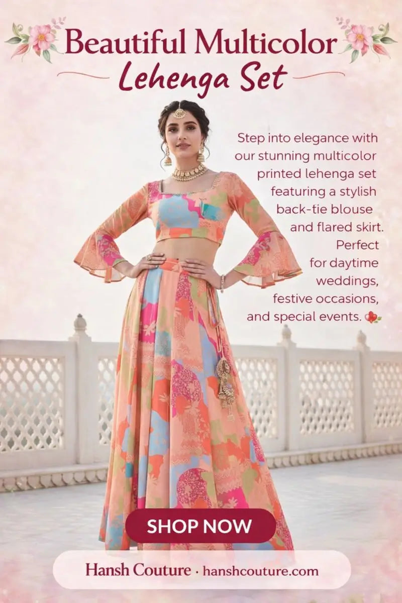 Digital Print Georgette Lehenga Choli Set