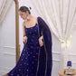 Digital Print Georgette Mirror Work Anarkali Set