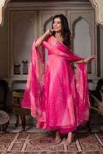 Digital Print Georgette Mirror Work Anarkali Set
