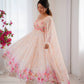 Digital Print Organza Silk Gown Set with Dupatta