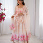 Digital Print Organza Silk Gown Set with Dupatta