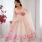 Digital Print Organza Silk Gown Set with Dupatta