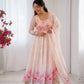 Digital Print Organza Silk Gown Set with Dupatta