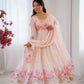 Digital Print Organza Silk Gown Set with Dupatta