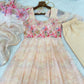 Digital Print Organza Silk Gown Set with Dupatta