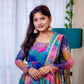 Digital Print Organza Silk Gown Set with Dupatta