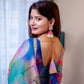 Digital Print Organza Silk Gown Set with Dupatta