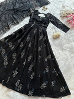 Digital Printed Cotton Anarkali Gown with Dupatta