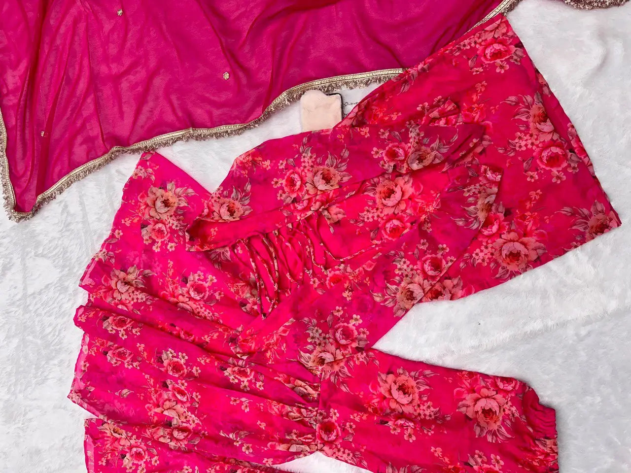 Digital Printed Georgette Kurta Sharara Set with Dupatta
