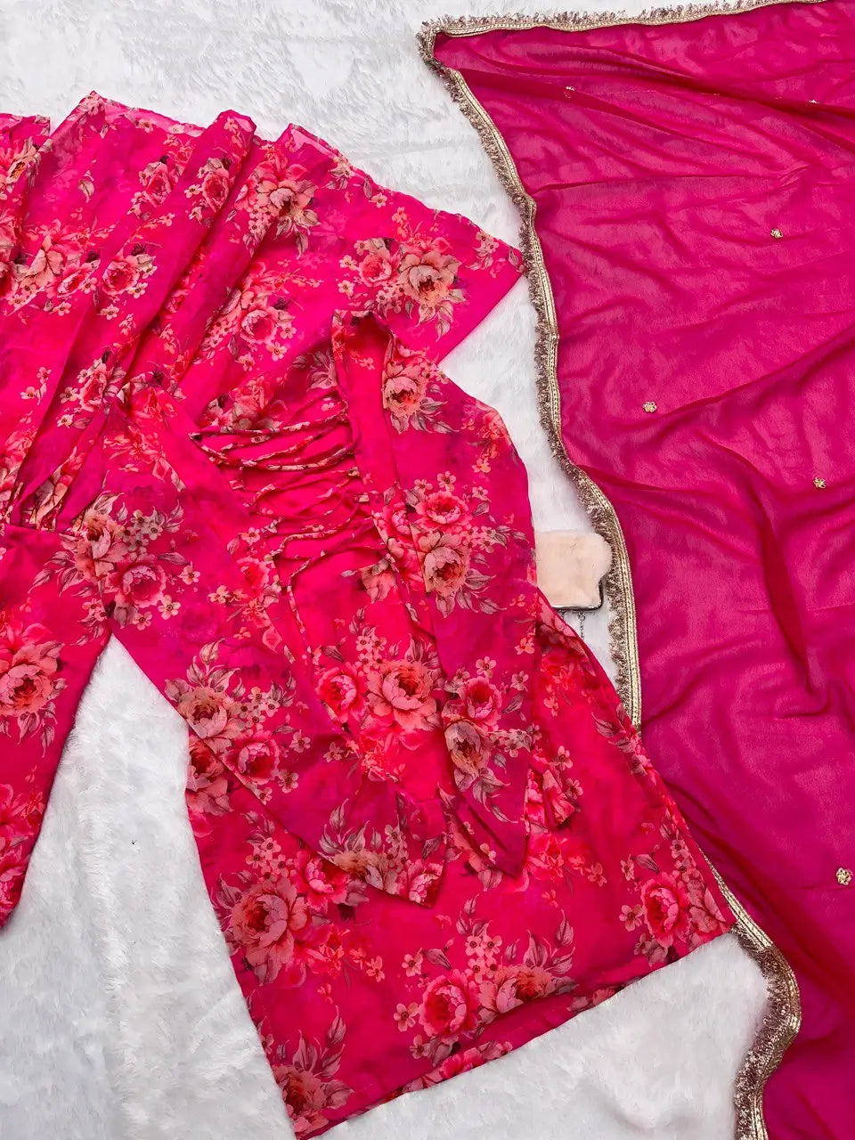 Digital Printed Georgette Kurta Sharara Set with Dupatta
