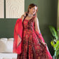 Digital Printed Organza Silk Anarkali Gown Set