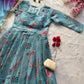 Digital Printed Organza Silk Anarkali Gown Set