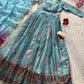 Digital Printed Organza Silk Anarkali Gown Set