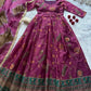Digital Printed Organza Silk Anarkali Gown Set