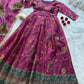 Digital Printed Organza Silk Anarkali Gown Set