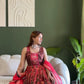 Digital Printed Organza Silk Anarkali Gown Set