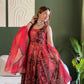 Digital Printed Organza Silk Anarkali Gown Set