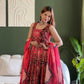 Digital Printed Organza Silk Anarkali Gown Set