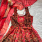 Digital Printed Organza Silk Anarkali Gown Set