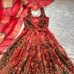 Digital Printed Organza Silk Anarkali Gown Set