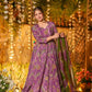 Digital Printed Organza Silk Anarkali Gown Set