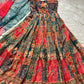 Digital Printed Organza Silk Anarkali Gown Set