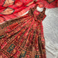 Digital Printed Organza Silk Anarkali Gown Set