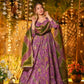 Digital Printed Organza Silk Anarkali Gown Set