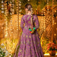 Digital Printed Organza Silk Anarkali Gown Set
