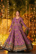 Digital Printed Organza Silk Anarkali Gown Set