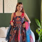 Digital Printed Organza Silk Anarkali Gown Set