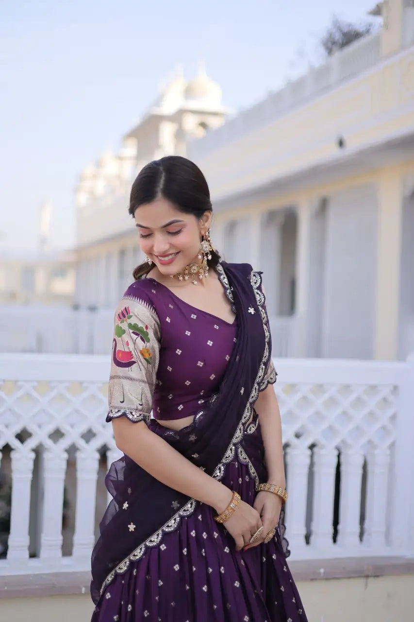 Dola Silk Meena Weaving Lehenga Set with Dupatta