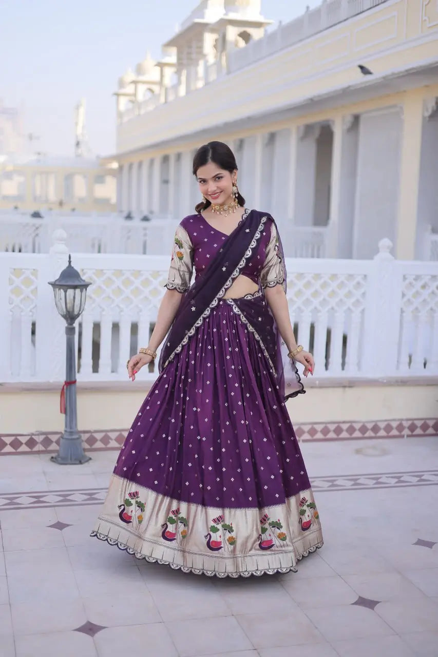 Dola Silk Meena Weaving Lehenga Set with Dupatta