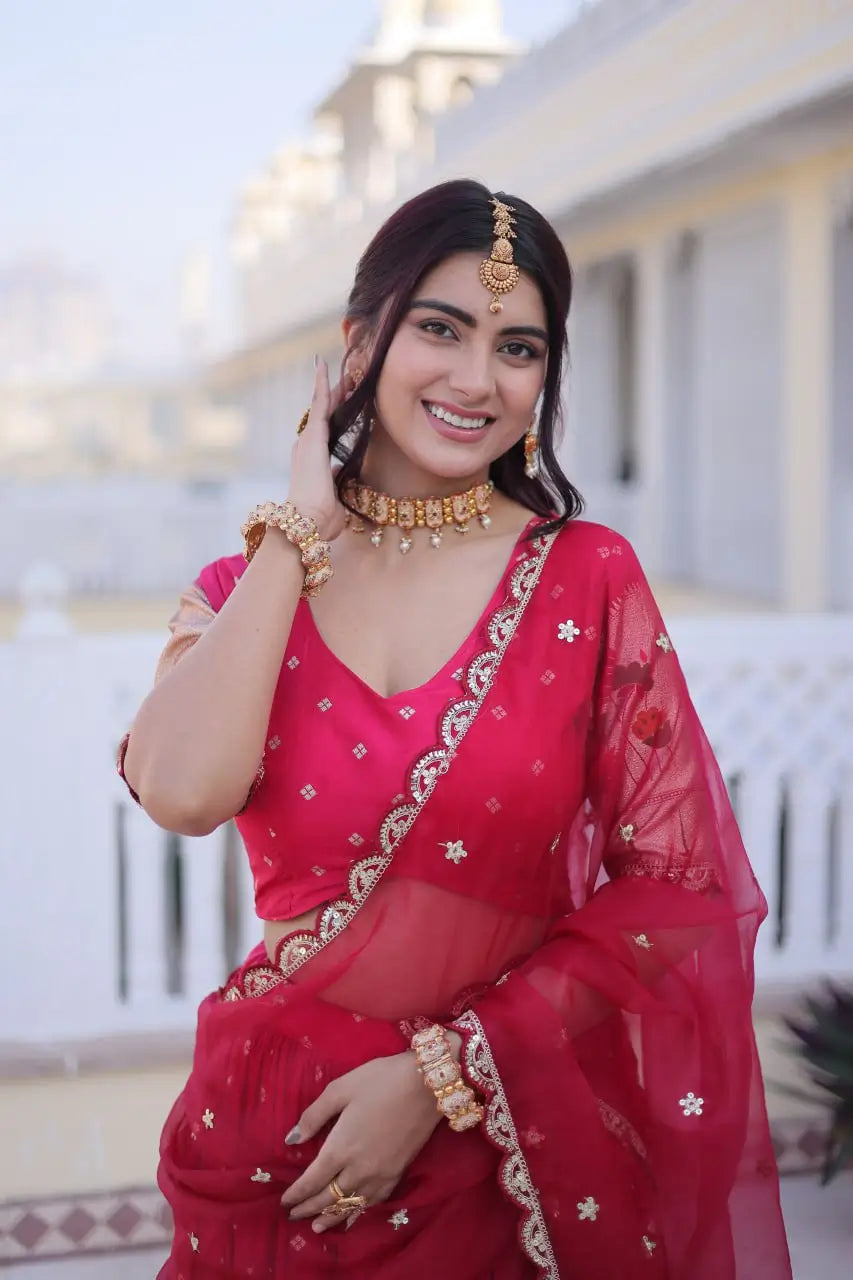 Dola Silk Meena Weaving Lehenga Set with Dupatta
