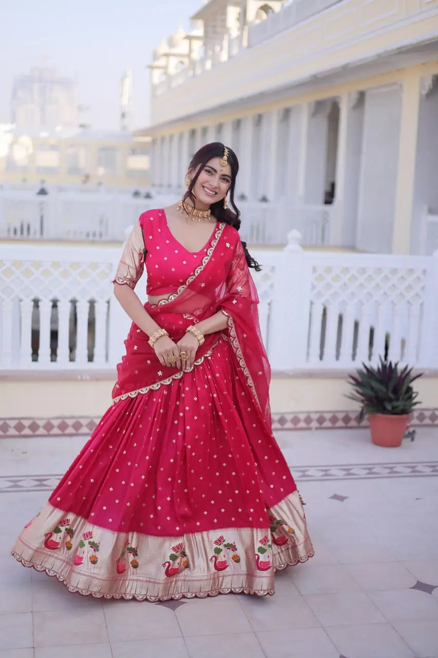 Dola Silk Meena Weaving Lehenga Set with Dupatta
