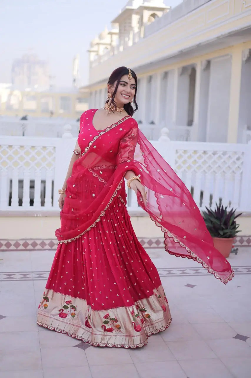 Dola Silk Meena Weaving Lehenga Set with Dupatta