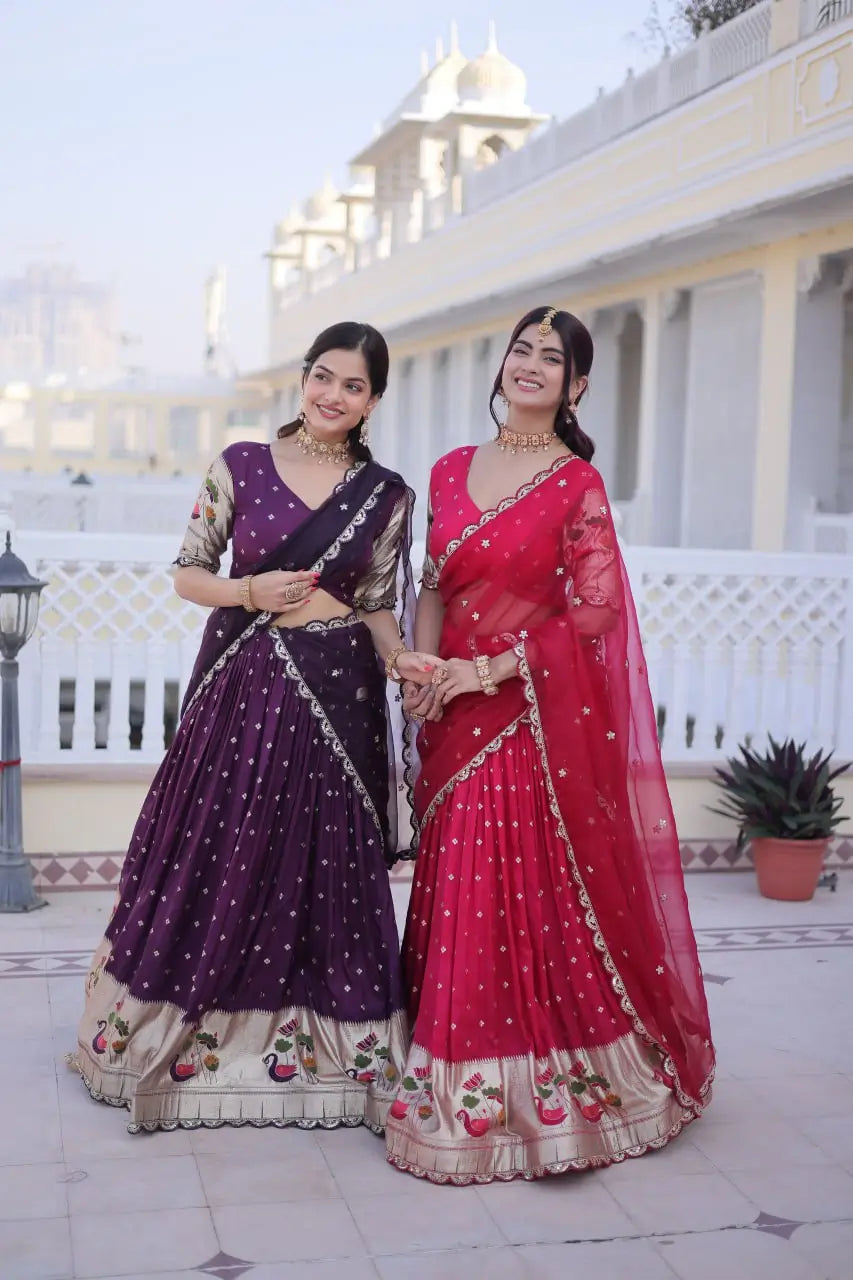 Dola Silk Meena Weaving Lehenga Set with Dupatta